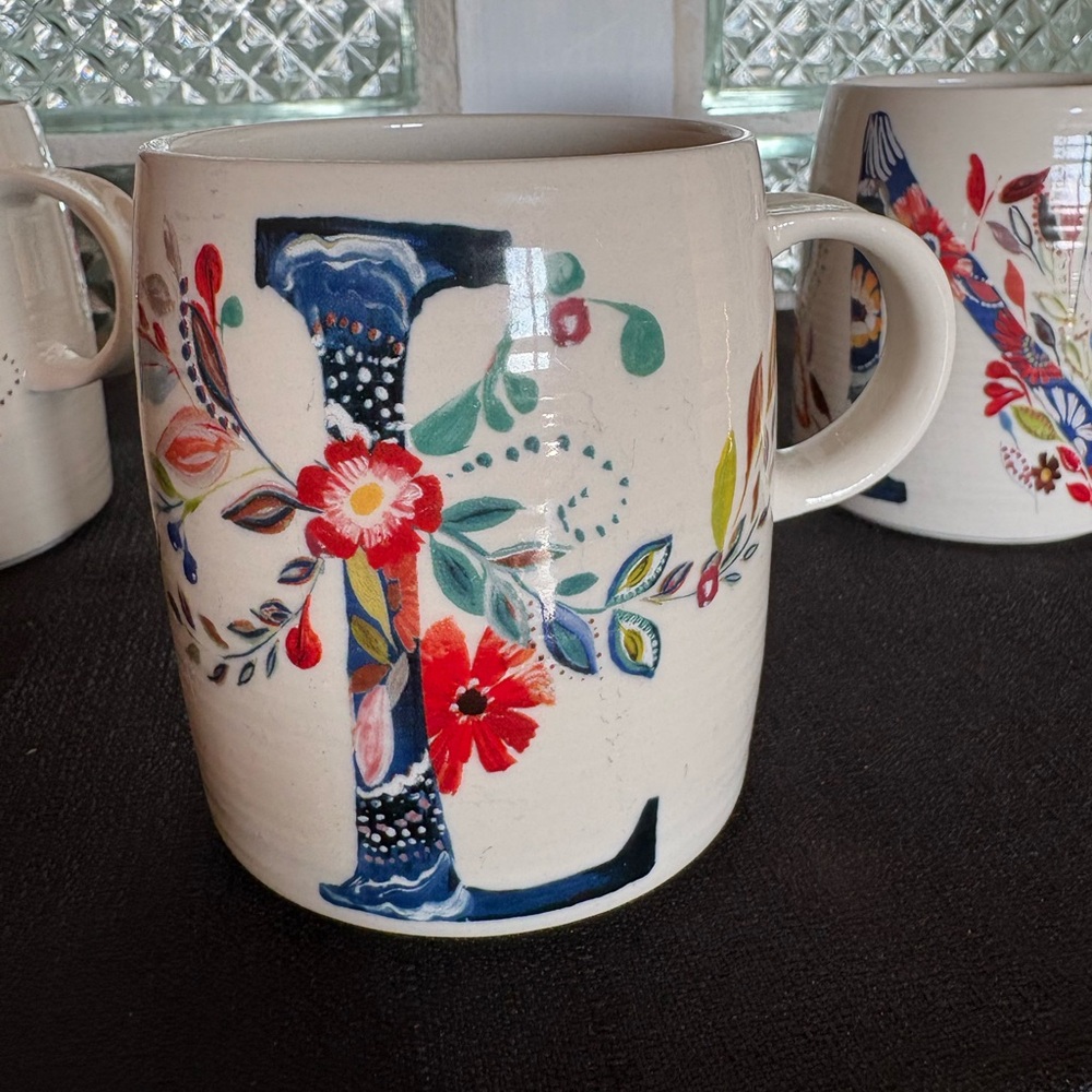 Anthropologie Monograph Starla Halfman Mug L